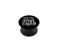 Questa ragazza corre con Gesù e il caffè Cristiano religioso PopSockets PopGrip Adesivo