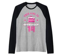 Questa Ragazza è Ufficialmente 14 La vecchiaia i Suoi Anni di Compleanno Maglia con Maniche Raglan