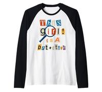 Questa Ragazza è Un Detective Divertente Costume Spia Agente Segreto Maglia con Maniche Raglan