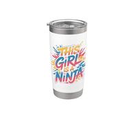 Questa ragazza è un ninja divertente festa di compleanno colorato arte bambini Bicchiere termico in acciaio inox doppia parete