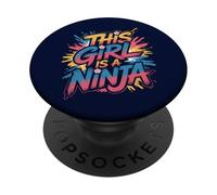 Questa ragazza è un ninja divertente festa di compleanno colorato arte bambini PopSockets PopGrip Adesivo