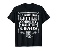 Questa Ragazza è Un Piccolo Paese e Una Piccola Cowgirl Caos Maglietta