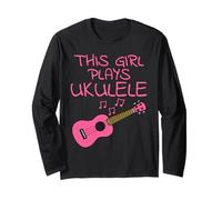 Questa ragazza suona l'ukulele, musicista femminile Maglia a Manica