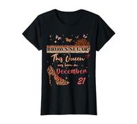 Questa Regina è Nata a 21 Dicembre 21st Birthday Brown Sugar Maglietta