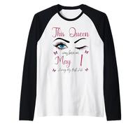Questa Regina è Nata a Maggio 1 Living My Best Life Queen Maglia con Maniche Raglan