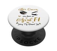 Questa regina è nata il 14 aprile Vivendo la mia vita benedetta PopSockets PopGrip Adesivo