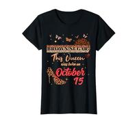 Questa regina è nata il 15 ottobre Brown Sugar Birthday Maglietta
