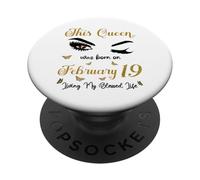 Questa regina è nata il 19 febbraio Vivendo la mia vita benedetta PopSockets PopGrip Adesivo