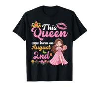 Questa Regina è Nata Il 2 Agosto Buon Compleanno a Me e a Te Maglietta