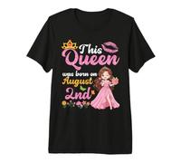 Questa Regina è Nata Il 2 Agosto Buon Compleanno a Me e a Te Maglietta Premium