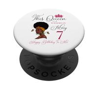 Questa regina è nata il 7 maggio Compleanno della ragazza nera afro PopSockets PopGrip Adesivo