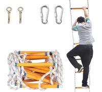 Questa Scala da Arrampicata Portatile da 15 Metri è Adatta per Case e balconi e può Essere utilizzata Anche Come Scala di Sicurezza di Emergenza per Le Case sugli Alberi. Il Suo Design Legge