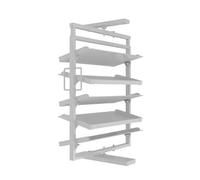 Questa scarpiera Girevole a 360° è Dotata di Un Design a Cinque Ripiani Regolabili e impilabili, Che Consente di Risparmiare Spazio nell'armadio. Il Design Estraibile facilita L'Accesso alle