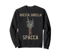 Questa Sorella Spacca Mano scheletrica Musica Rock Chitarra Felpa
