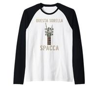 Questa Sorella Spacca Mano scheletrica Musica Rock Chitarra Maglia con Maniche Raglan
