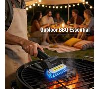 Questa spazzola elettrica portatile e senza fili per la pulizia di grill da esterno è realizzata in acciaio inossidabile, durevole e di lunga durata. Basta premere un pulsante per avviarla, semplice e