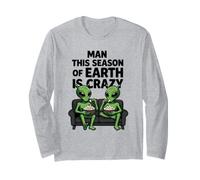 Questa Stagione della Terra è Crazy Aliens Popcorn Meme Maglia a Manica
