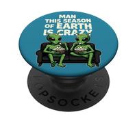 Questa stagione della Terra è Crazy Aliens Popcorn Meme PopSockets PopGrip Adesivo