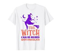 Questa Strega può Essere corrotta con Il Cioccolato Sarcastico Halloween Maglietta