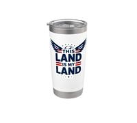 Questa terra è la mia terra aquila patriottica Bicchiere termico in acciaio inox doppia parete