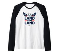 Questa Terra è la mia Terra Aquila patriottica Maglia con Maniche Raglan