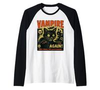 Questa Volta Il Suo purrrsonal Vampire Cat Horror Dark Funny Night Maglia con Maniche Raglan