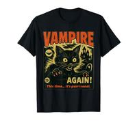 Questa Volta Il Suo purrrsonal Vampire Cat Horror Dark Funny Night Maglietta