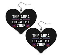 Questa zona è una zona franca liberale Orecchini in pelle per le donne Orecchini pendenti con ciondolo a forma di cuore con gancio Regali per ragazza adulta