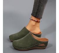 Queste mule con platform per donne combinano perfettamente comfort e stile vintage. Il design minimalista emana un fascino vintage discreto, mentre la forma morbida e liscia si adatta alla maggior par