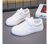 Queste semplici scarpe sportive bianche per bambini adottano un design con chiusura a strappo, adatte per la scuola, le lezioni di educazione fisica, il weekend, l'uscita con gli amici e varie occasio