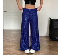 Questi affascinanti pantaloni a gamba larga con paillettes blu reale, dal design elegante e lungo e con una leggera elasticità, sono la scelta ideale per creare un look alla moda per Capodanno. Matrim