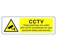 Questi locali sono sotto 24 ore Cctv sorveglianza per la vostra sicurezza personale e sicurezza - segnale di sicurezza- 3 mm alluminio dibond per uso interno/esterno (600 mm x 200 mm) 7 m distanza di