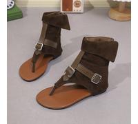 Questi sandali alla moda estivi per ragazze presentano un design alto, con una cerniera sul tallone e una cinghia aperta sulla punta, donando un aspetto elegante e stiloso, rendendoli la scelta perfet