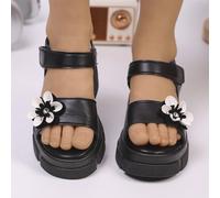 Questi sandali morbidi e con suola spessa per ragazze presentano un cinturino decorato con fiori, uno stile estivo alla moda adatto per bambine dai 3 ai 15 anni da indossare durante il gioco all'apert