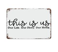 Questi siamo noi, la nostra vita, la nostra storia, i nostri cartelli con detti divertenti, cartello in metallo, arte murale motivazionale, decorazioni murali rustiche per soggiorno, cucina, cartelli