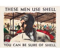 Questi uomini usano poster Shell Racing Mechanic Wall Art -...