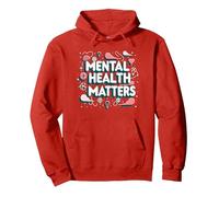 Questioni di Salute mentale: consapevolezza e Supporto Felpa con Cappuccio, Unisex per Adulti, Rosso, L