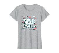Questioni di Salute mentale: consapevolezza e Supporto Maglietta, Donna, Grigio Melange, XS