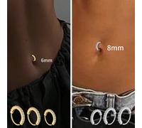 Questo anello per l'ombelico in argento sterling S925 è incastonato con una di diamanti, è raffinato e versatile, un accessorio di piercing molto popolare. È un regalo ideale per San Valentino e compl