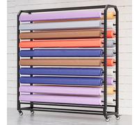 Questo Appendiabiti Regolabile con Grande Asta in Acciaio Resistente e Ruote, Organizer Commerciale per Rotoli di Tessuto, espositore Regolabile per Tessuti, Vinile, pellicole per Auto Che c
