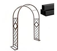 Questo Arco di Rose in Metallo per Decorazioni di Giardini, Matrimoni e balconi, Resistente alle intemperie, di Colore Marrone (L 220 x H 230 cm), Offre Un Supporto Floreale Durevole per Pia