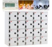 Questo armadietto a Muro per cellulari, Composto da 60 Scomparti in Acrilico Bianco, è Ideale per esami e Occasioni Semi-Formali. È Sicuro, affidabile e Adatto Anche ad aule Scolastiche ed e