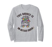 Questo Badass È Un Autism Mama Awareness Donna Madre Meme Maglia a Manica