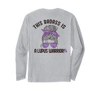 Questo Badass È Un Lupus Warrior Consapevolezza Donna Meme sul Retro Maglia a Manica