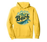 Questo Barb: Surfer Girl Ocean Wave Retro Felpa con Cappuccio, Unisex per Adulti, Limone, M