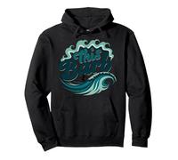 Questo Barb: Surfer Girl Ocean Wave Retro Felpa con Cappuccio, Unisex per Adulti, Nero, L