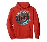 Questo Barb: Surfer Girl Ocean Wave Retro Felpa con Cappuccio, Unisex per Adulti, Rosso, XL
