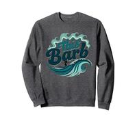 Questo Barb: Surfer Girl Ocean Wave Retro Felpa, Unisex per Adulti, Grigio Scuro, M