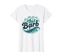 Questo Barb: Surfer Girl Ocean Wave Retro Maglietta, Donna, Bianco, 3XL