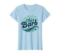Questo Barb: Surfer Girl Ocean Wave Retro Maglietta, Donna, Celeste, 3XL